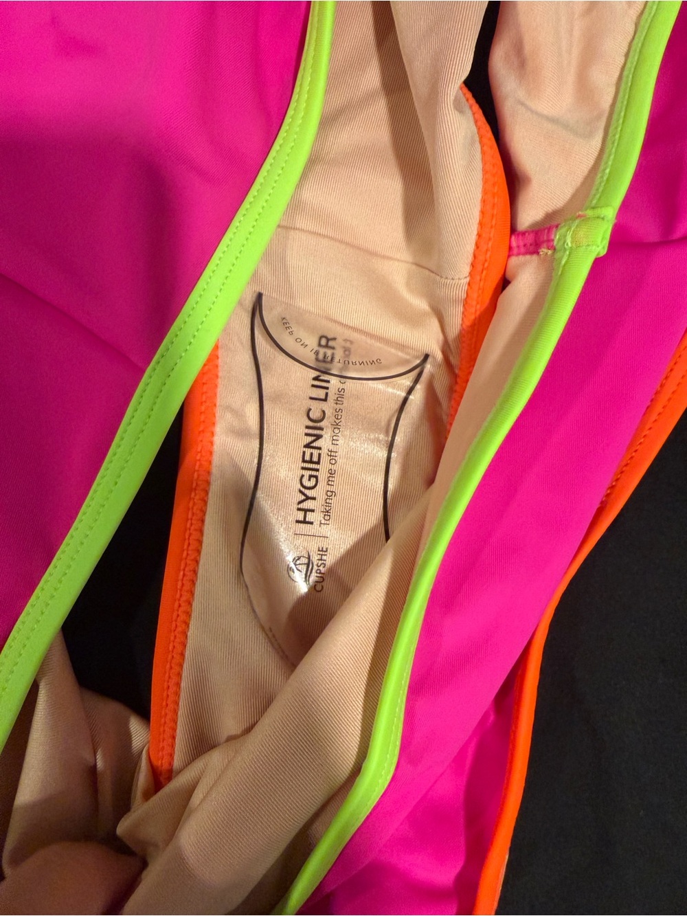 Cupshe Neon Colorblock Bikini Top and High Waisted Bottoms Size L NWT - Picture 6 of 11